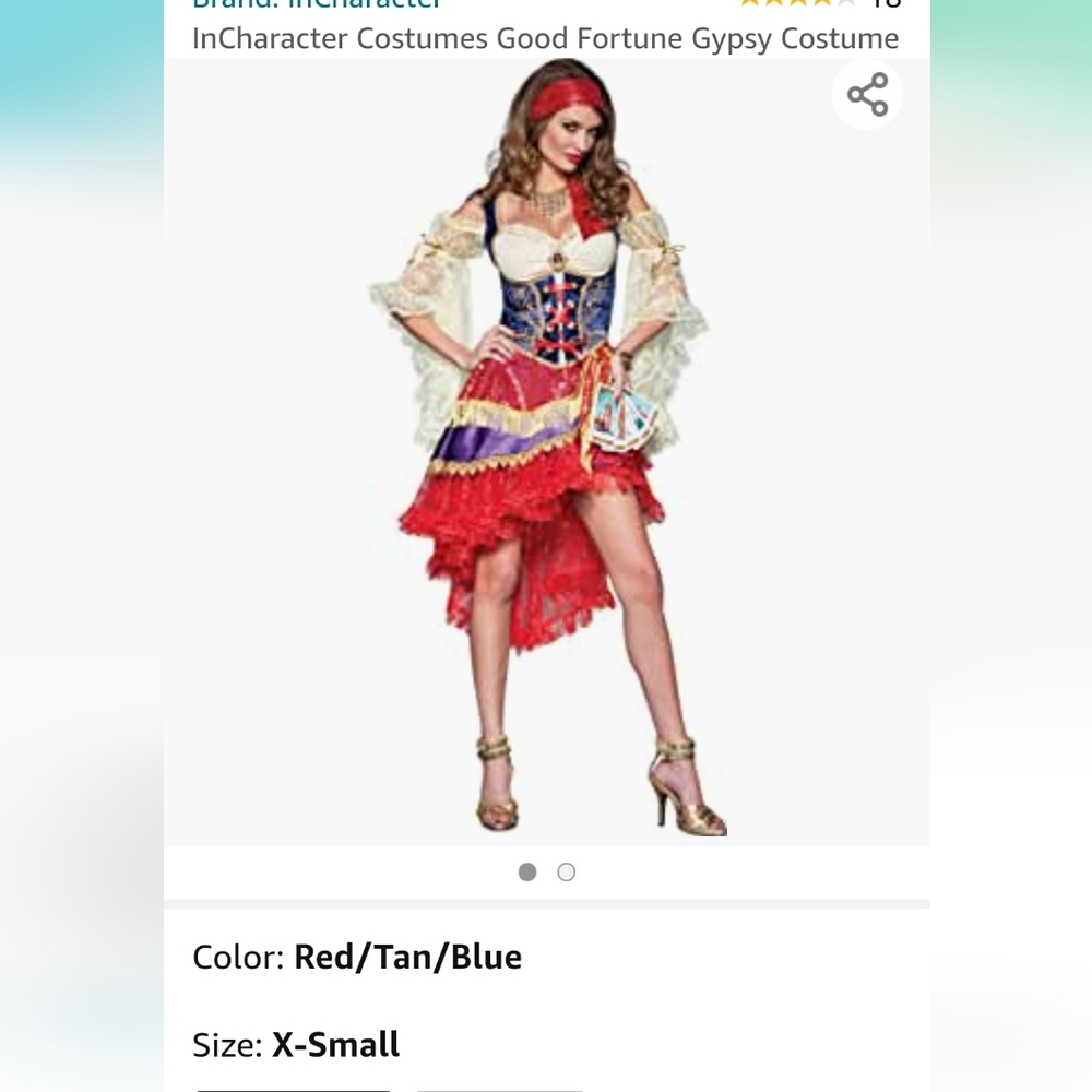 NWT Costume Confidential Adult XS Multicolor Good Fortune Gypsy Costume